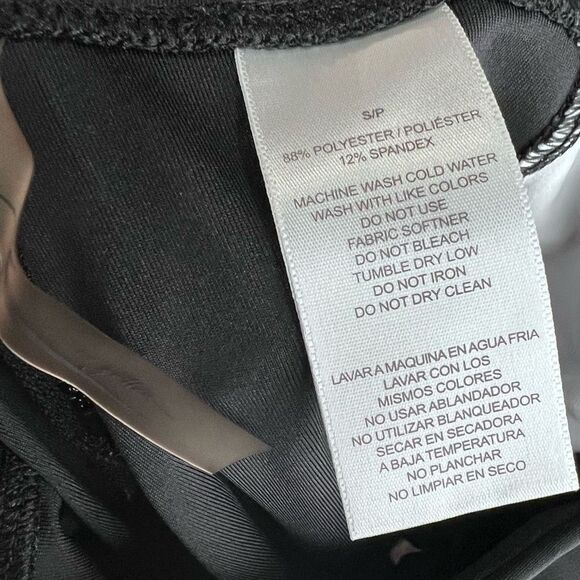 Gottex Women's Workout Pants Size Small Leggings Black White Phone Pocket Side c - Picture 8 of 12